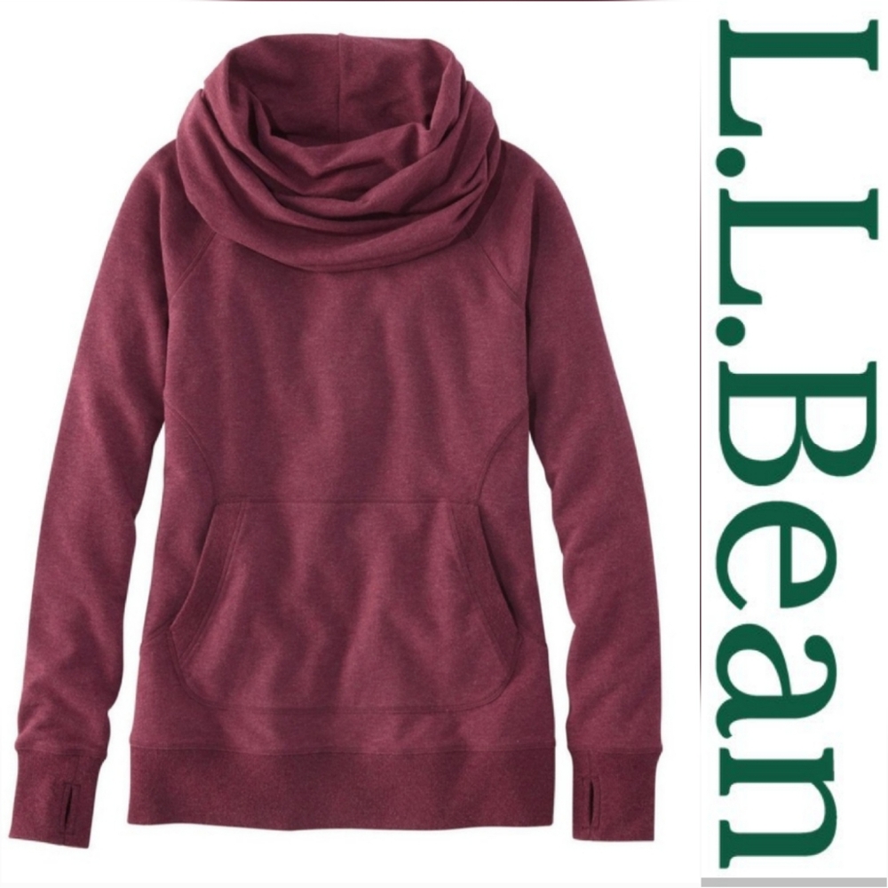 🩷🤍❤️ L.L. Bean Women's Maroon Cowl Neck Top Medium